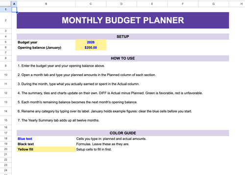 Smart Yearly Budget Planner