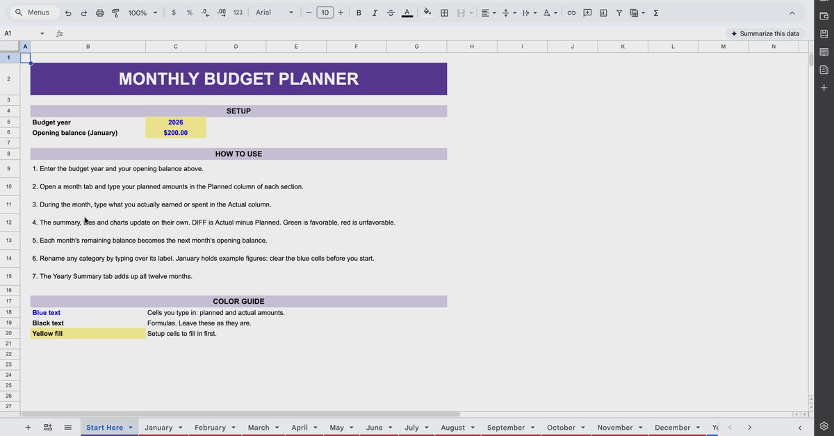 Smart Yearly Budget Planner